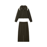 Women's Sporty Contrast Knit Set
